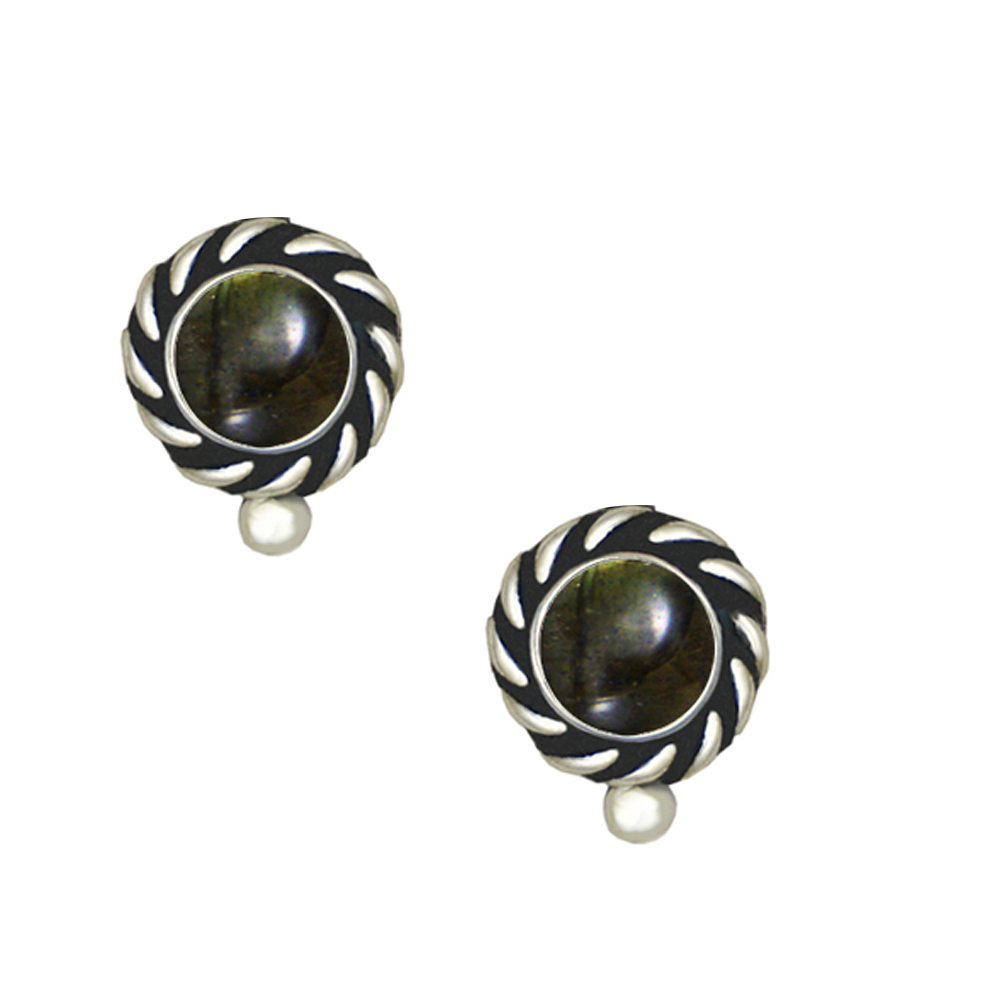 Sterling Silver Little Spectrolite Post Stud Earrings